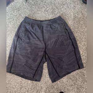 Lululemon Athletica Black Patterned Athletic Shorts